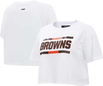 Pro Standard Womens Pro Standard White Cleveland Browns New Helmet Capsule Cropped T-Shirt at Nordstrom, Size Xx-Large