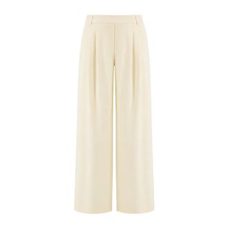Ermanno Scervino Tailored Wide Trousers - female - Ermanno Scervino - Wide Trousers - Beige - 2XS - Trousers