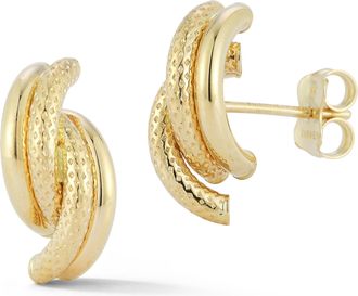 Ember Fine Jewelry 14K Gold Double Ribbed Studs