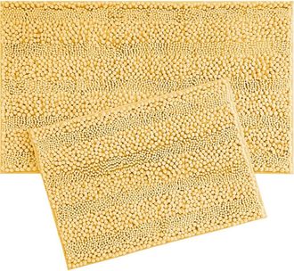 Laura Ashley Chenille Set of 2 Bath Rugs in Yellow at Nordstrom Rack
