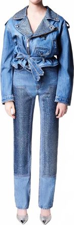 Area Crystal Straight Leg Jean In Blue