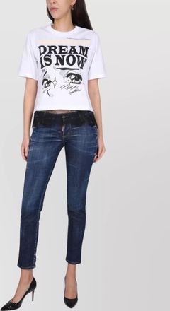 Dsquared2 cropped logo print t-shirt