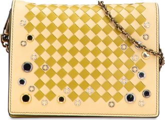 Bottega Veneta Pre-owned Bottega Veneta Nappa Intrecciato Studded Wallet on Chain S01721126Q