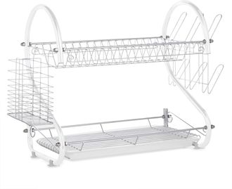 Lewis's Dish Drainer with 2 Tiers - White | TJ Hughes