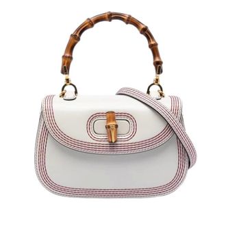 Gucci Pre-owned Bamboo Satchel - Dames - Pre-owned - Wit - Maat: ONE Size Leer