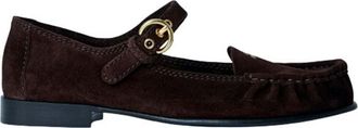 Miu Miu Brown Logo Loafers