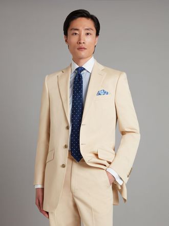 Oliver Brown Three Button Eaton Jacket - Cream Cotton