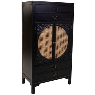 Wanderlust Deco Armario De Madera Negro 70x40x135