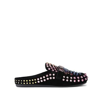 Kurt Geiger Womens Suede Crystal Slipper Slippers - Black - Size UK 3