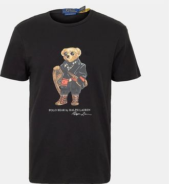 Polo Ralph Lauren Mens Ski Bear Graphic Crew Neck Short Sleeve T-Shirt - Black - Size: 42