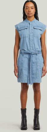 G-Star Womens G-Star RAW Pocket Dress - Blue Cotton - Size X-Large