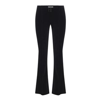 Elisabetta Franchi Pantalones de Terciopelo - Trousers - Mujer - Negro - XL