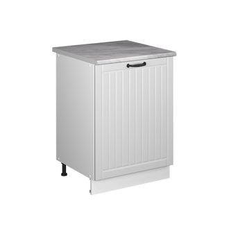 Vicco Mueble Bajo De Cocina Fame-line, Blanco Casa De Campo/blanco, 60 Cm 1 Puerta Con Encimera, Vicco