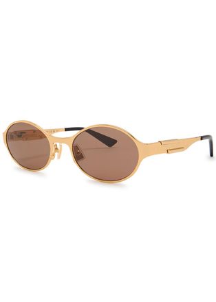 Bottega Veneta Oval-frame Sunglasses - Gold - One Size
