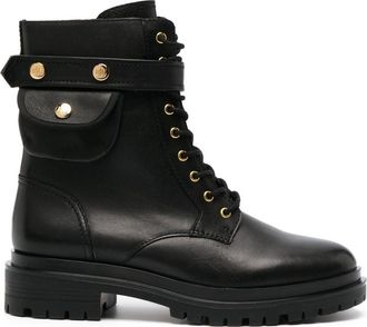 Lauren Ralph Lauren Cammie lace-up leather boots - women - Leather - 6.5 - Black
