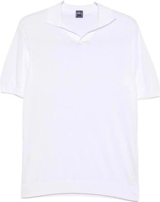 Fedeli Mu 0D5914 41 Polo Shirt - Heren - Polos - Wit - 2XL - Katoen - Tops