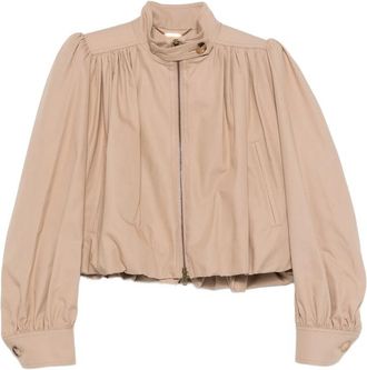 Chlo&eacute; Gathered Zip-up Jacket