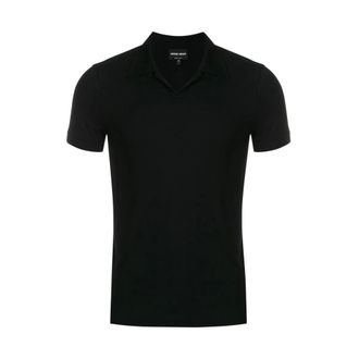 Giorgio Armani Polo Shirts, male, Black, Size: 2XL Black Polo Top Slim Fit