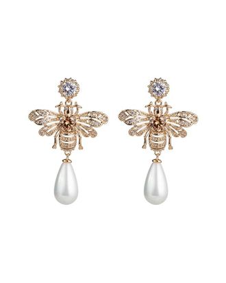 Eyecandy LA Eye Candy La Luxe Collection 18K Plated Cz Bee Nice Earrings