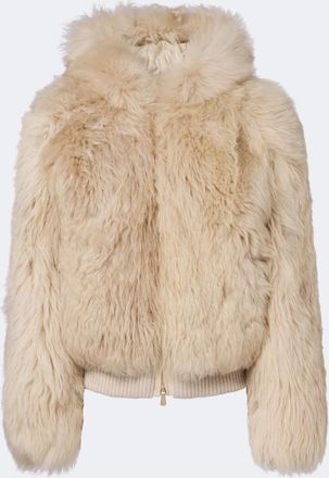 Eleventy Giacca in shearling con cappuccio