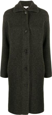 Vince single-breasted cardigan coat - women - Alpaca Wool/Nylon/Viscose/Spandex/Elastane/Wool - L - Green