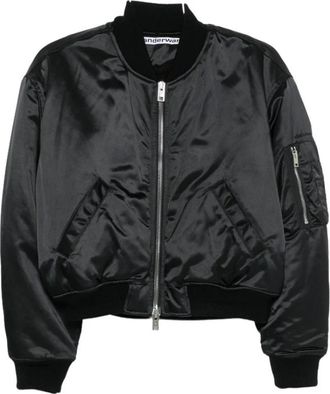 Alexander Wang Bomberjack - Dames - Bomber jackets - Zwart - XS - Satijn - Jassen