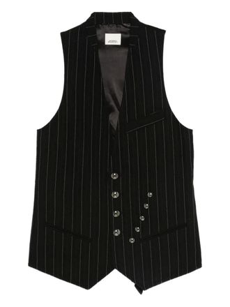Isabel Marant pinstripe buttoned waistcoat - women - Cotton/Virgin Wool/Viscose/Cotton - 0 - Black