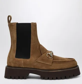 Gucci Chelsea boots in suede leather color