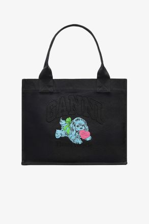 Ganni Mixed Black Puppy Large Tote