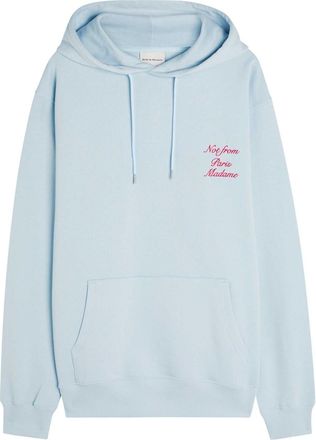 Dr&ocirc;le de Monsieur DR&Ocirc;LE DE Monsieur Le Hoodie Embroidered Hooded Cotton Sweatshirt - Light Blue - XL