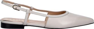Furla Punta Vallerina Pointed Toe Leather Slingback Flats