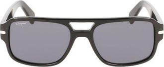 Ferragamo 58mm Navigator Sunglasses in Black at Nordstrom
