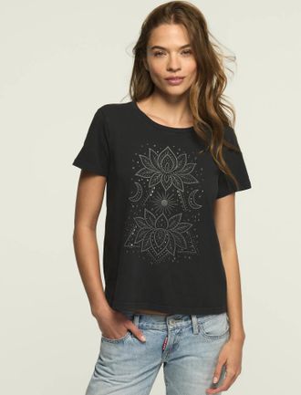 Lucky Brand Womens Double Lotus Classic Crew