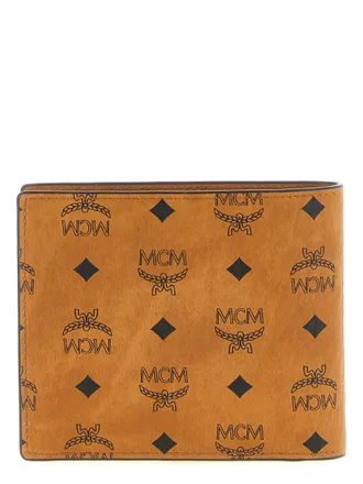 MCM Monogram Visetos Canvas Wallet - Cognac