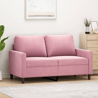 vidaXL Sof&aacute; De 2 Plazas Terciopelo Rosa 120 Cm Vidaxl