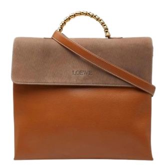 Loewe Pre-owned Handbag- Shoulder bag - Dames - Vintage Handtas - Bruin - ONE Size - Leer - Vintage