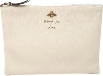 Gucci Pre-owned Clutch - Dames - Vintage Clutch - Wit - ONE Size - Leer - Vintage
