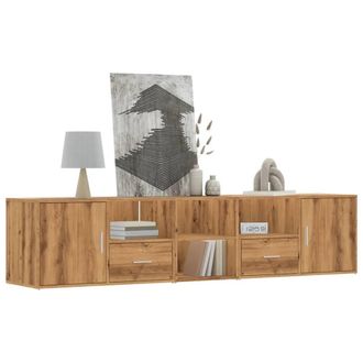 Berkfield Home Corner Cabinet Artisian Oak 200x40x45 cm Engineered Wood in Brown | Size: 200 x 40 x 45 cm
