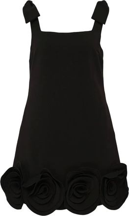 Self Portrait Abito corto con applicazione floreale - Nero