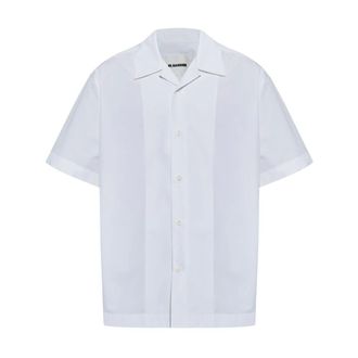 Jil Sander Short Sleeve Shirts, male, White, Size: XL White Cotton Shirt