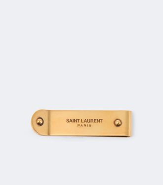 Saint Laurent Leather-trimmed bill clip