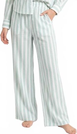 Astrid Woven Wide Leg Pants In Green Stripe