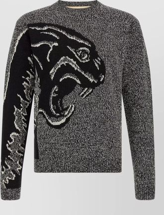 Valentino Garavani m&eacute;lange knit panther motif jumper