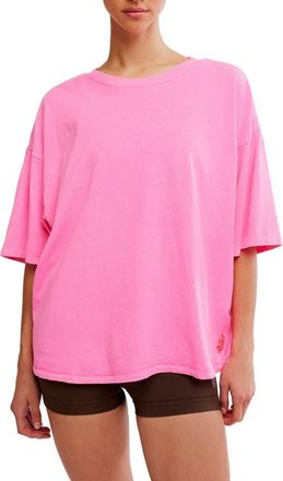 Free People FP Movement Tackle Cotton T-Shirt in Hot Pink at Nordstrom, Size X-Large