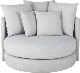 Maisons du monde Sofá redondo de 2 plazas gris