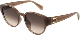 Ferragamo Brown Gradient Oval Ladies Sunglasses SF3001SLBK 665 56
