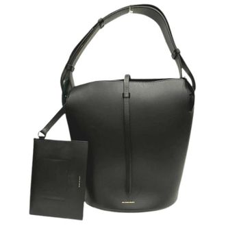 Burberry Pre-owned Bucket Bags, female, Black, Size: ONE SIZE Pre-owned Leather Shoulder Bag