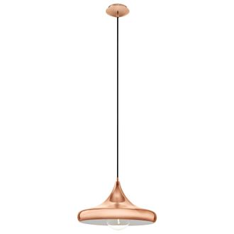 Loops Hanging Ceiling Pendant Light Sleek Copper Shade 1x 60W E27 Hallway Feature