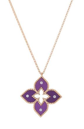 Roberto Coin Venetian Princess Diamond Pendant Necklace in Rose at Nordstrom, Size 17