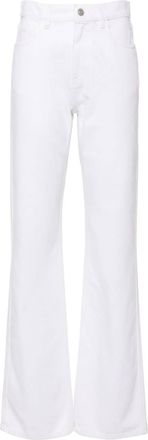 Coperni decorative-buckle straight-leg jeans - women - Cotton/Cotton - M - White